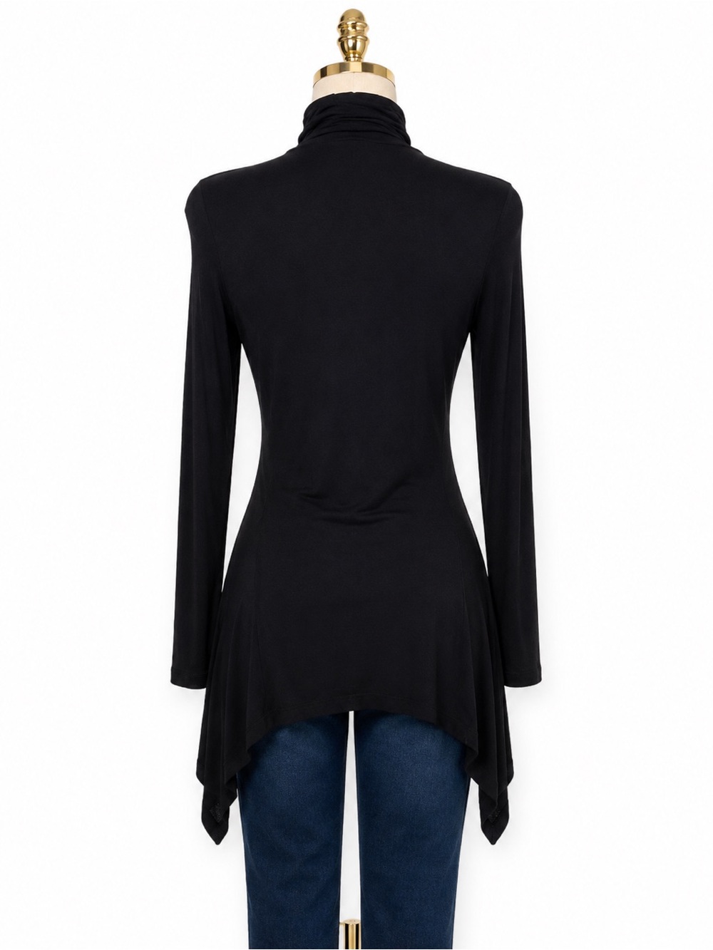 Le Chateau Black Asymmetrical Turtleneck Tunic Top | Size S - Picture 4 of 5